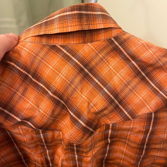 Roper Orange Plaid Western Shirt - Picture 8 of 15